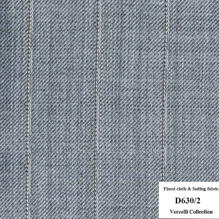 D630/2 Vercelli CXM - Vải Suit 95% Wool - Xám Sọc